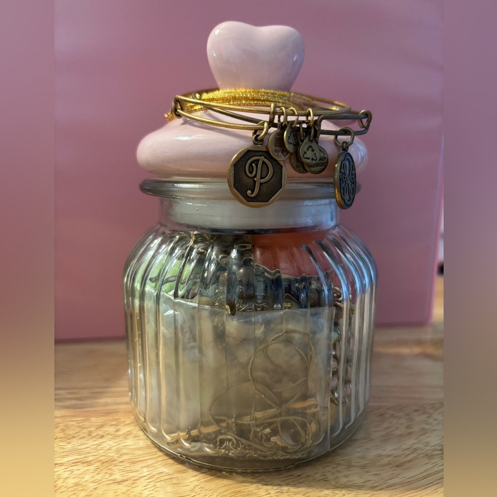 Pink Heart Glass Mystery Jar